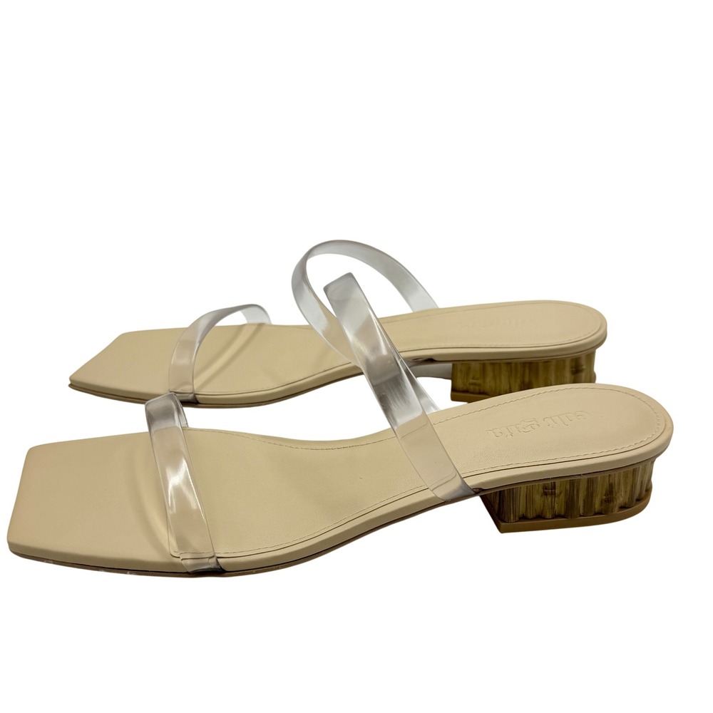 NIB Cult Gaia Liz PVC Sandals Clear Bamboo Block Heel Square Toe IT 39